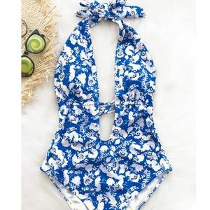 Cupshe “Crystal Ball” halter one-piece swimsuit